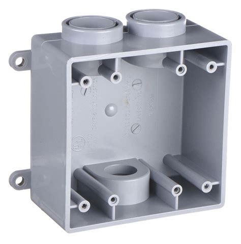 electrical 2 gang plastic box three ports|2 gang outdoor outlet box.